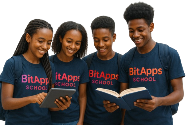 Students using BitApps School